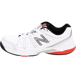 New Balance White and Red Athletic Sneakers